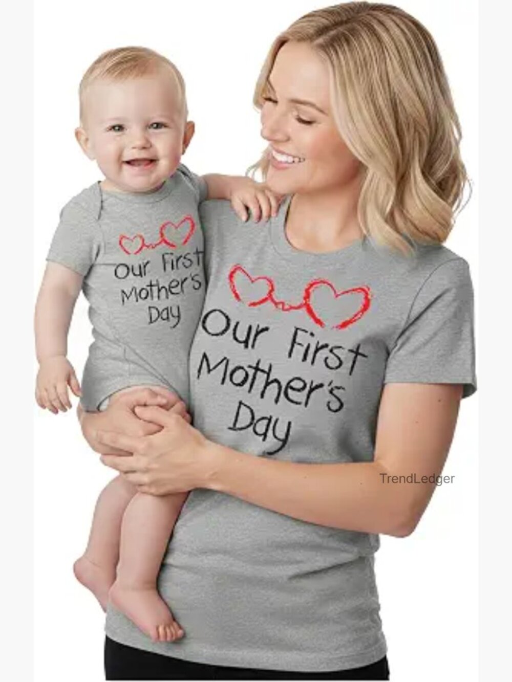Mommy and Me Matching Shirts Bodysuit Set Short Sleeve Cotton-Blend